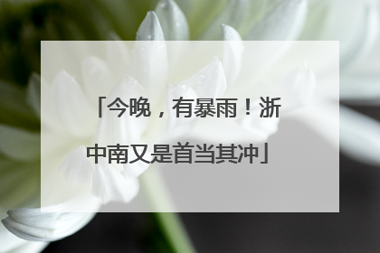 今晚，有暴雨！浙中南又是首当其冲