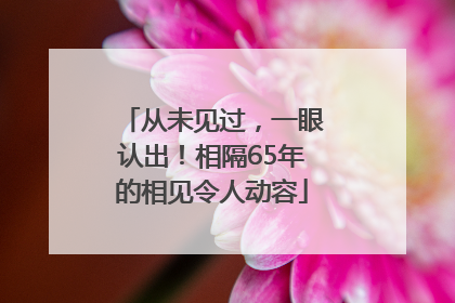 从未见过，一眼认出！相隔65年的相见令人动容
