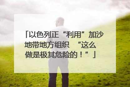 以色列正“利用”加沙地带地方组织  “这么做是极其危险的！”