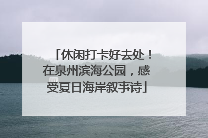 休闲打卡好去处！在泉州滨海公园，感受夏日海岸叙事诗