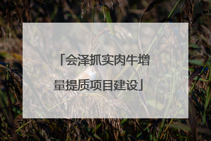 会泽抓实肉牛增量提质项目建设