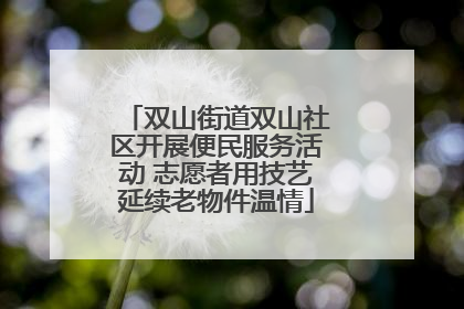 双山街道双山社区开展便民服务活动 志愿者用技艺延续老物件温情