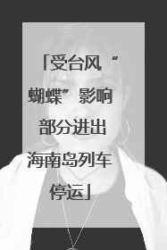 受台风“蝴蝶”影响 部分进出海南岛列车停运