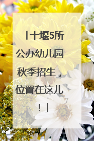 十堰5所公办幼儿园秋季招生，位置在这儿！