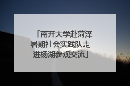 南开大学赴菏泽暑期社会实践队走进杨湖参观交流
