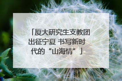 厦大研究生支教团出征宁夏 书写新时代的“山海情”