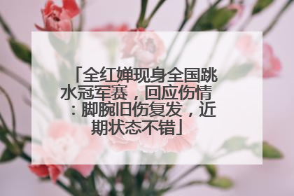 全红婵现身全国跳水冠军赛，回应伤情：脚腕旧伤复发，近期状态不错