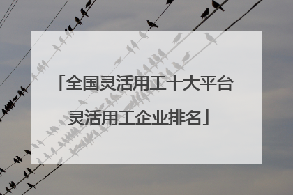 全国灵活用工十大平台 灵活用工企业排名