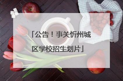 公告！事关忻州城区学校招生划片