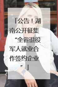 公告！湖南公开征集“全省退役军人就业合作签约企业”