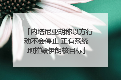 内塔尼亚胡称以方行动不会停止 正有系统地摧毁伊朗核目标