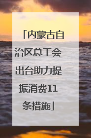 内蒙古自治区总工会出台助力提振消费11条措施
