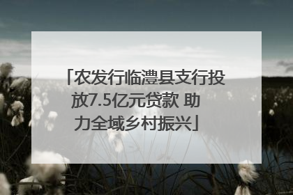 农发行临澧县支行投放7.5亿元贷款 助力全域乡村振兴