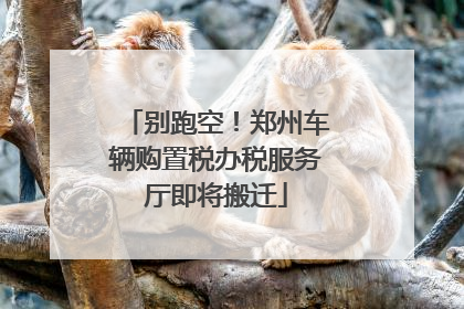 别跑空！郑州车辆购置税办税服务厅即将搬迁