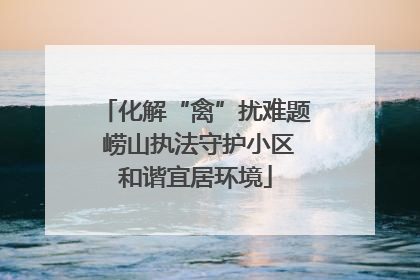 化解“禽”扰难题 崂山执法守护小区和谐宜居环境