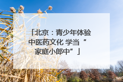 北京：青少年体验中医药文化 学当“家庭小郎中”