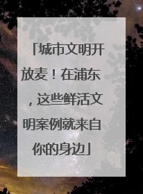 城市文明开放麦！在浦东，这些鲜活文明案例就来自你的身边