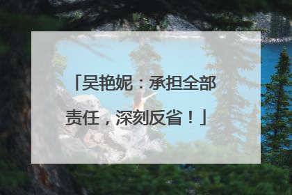 吴艳妮：承担全部责任，深刻反省！