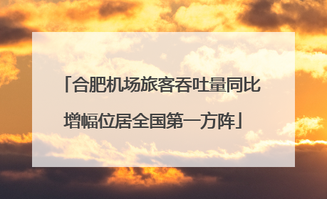合肥机场旅客吞吐量同比增幅位居全国第一方阵