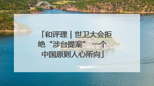 和评理｜世卫大会拒绝“涉台提案” 一个中国原则人心所向