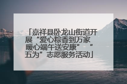 嘉祥县卧龙山街道开展“爱心粽香到万家 暖心端午送安康” “五为”志愿服务活动