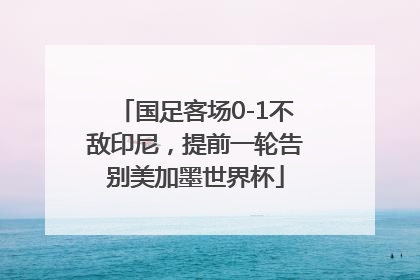 国足客场0-1不敌印尼，提前一轮告别美加墨世界杯