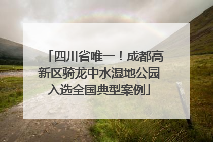 四川省唯一！成都高新区骑龙中水湿地公园入选全国典型案例