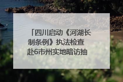 四川启动《河湖长制条例》执法检查 赴6市州实地暗访抽查｜四川人大之声