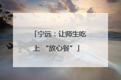 宁远：让师生吃上 “放心餐”