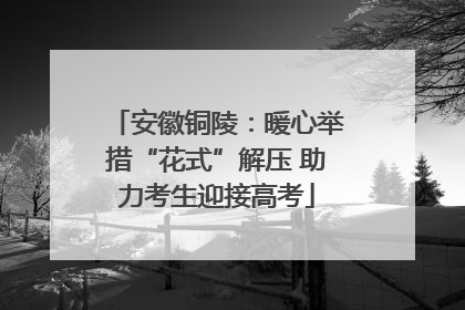 安徽铜陵：暖心举措“花式”解压 助力考生迎接高考