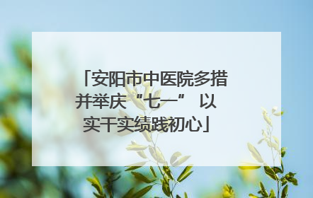 安阳市中医院多措并举庆“七一” 以实干实绩践初心
