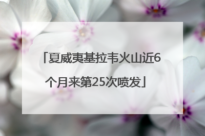 夏威夷基拉韦火山近6个月来第25次喷发