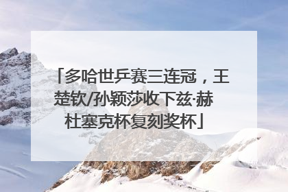 多哈世乒赛三连冠，王楚钦/孙颖莎收下兹·赫杜塞克杯复刻奖杯