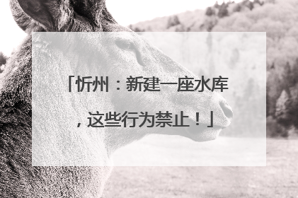 忻州：新建一座水库，这些行为禁止！