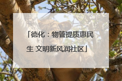 德化：物管提质惠民生 文明新风润社区