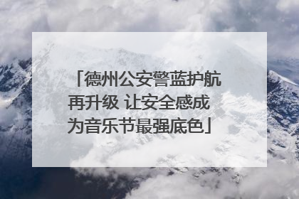 德州公安警蓝护航再升级 让安全感成为音乐节最强底色