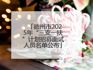 德州市2025年“三支一扶”计划招募面试人员名单公布