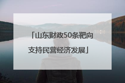山东财政50条靶向支持民营经济发展