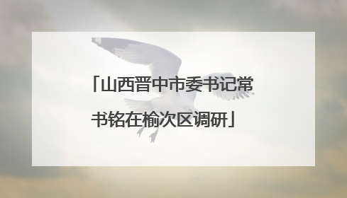 山西晋中市委书记常书铭在榆次区调研