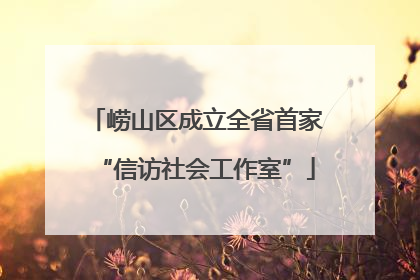 崂山区成立全省首家“信访社会工作室”