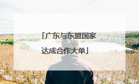 广东与东盟国家达成合作大单