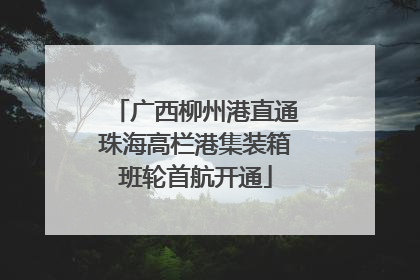 广西柳州港直通珠海高栏港集装箱班轮首航开通