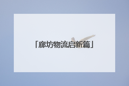 廊坊物流启新篇