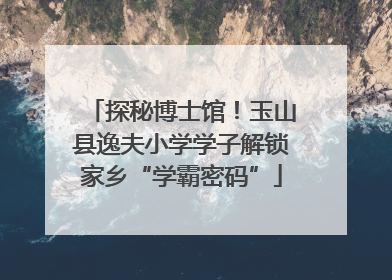 探秘博士馆！玉山县逸夫小学学子解锁家乡“学霸密码”