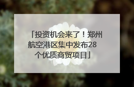 投资机会来了！郑州航空港区集中发布28个优质商贸项目