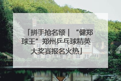 拼手抢名额｜“健郑球王”郑州乒乓球精英大奖赛报名火热
