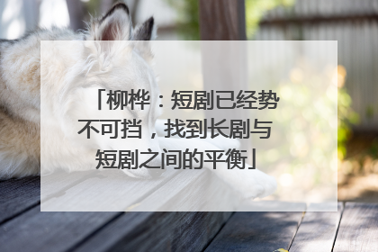柳桦：短剧已经势不可挡，找到长剧与短剧之间的平衡