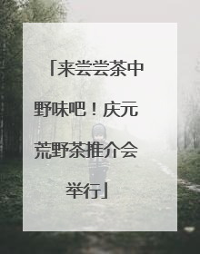 来尝尝茶中野味吧！庆元荒野茶推介会举行