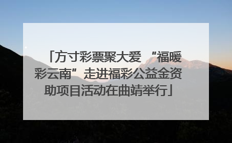 方寸彩票聚大爱 “福暖彩云南”走进福彩公益金资助项目活动在曲靖举行