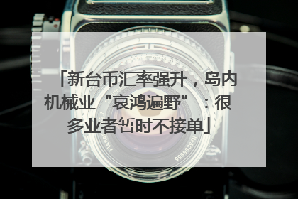 新台币汇率强升，岛内机械业“哀鸿遍野”：很多业者暂时不接单